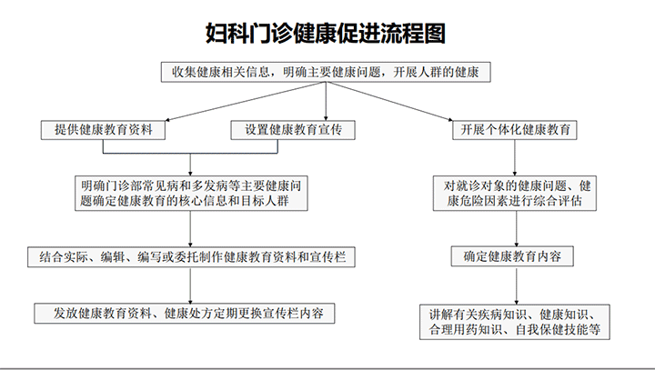 妇科健康促进流程图及要点